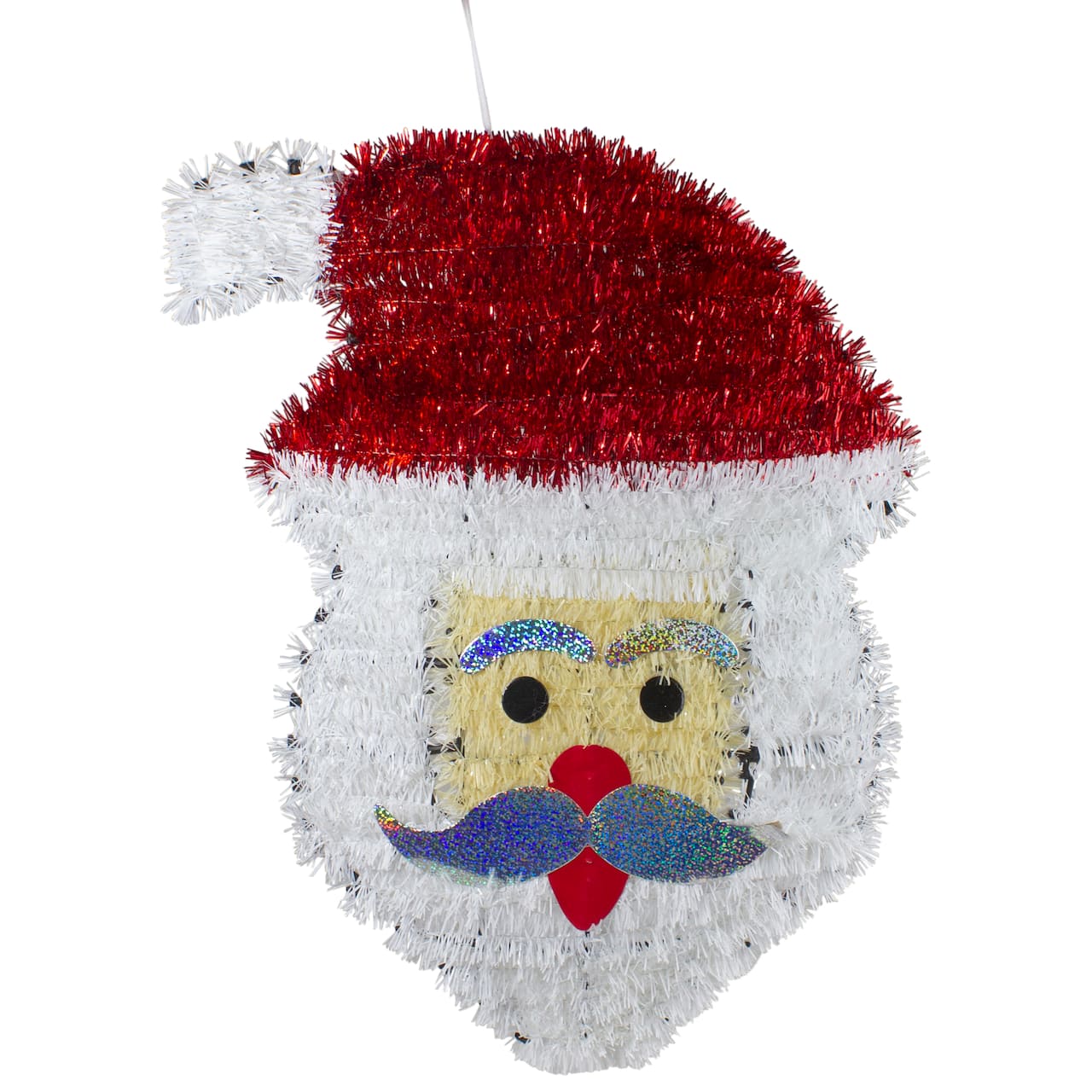 19" Tinsel Santa Claus Christmas Window Decoration
